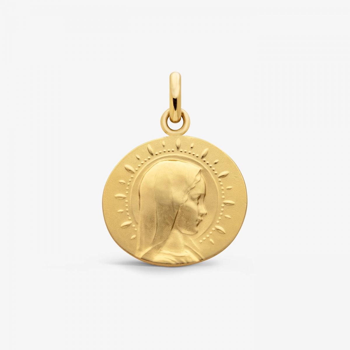 médaille galet vierge jeune Étoilée, or jaune