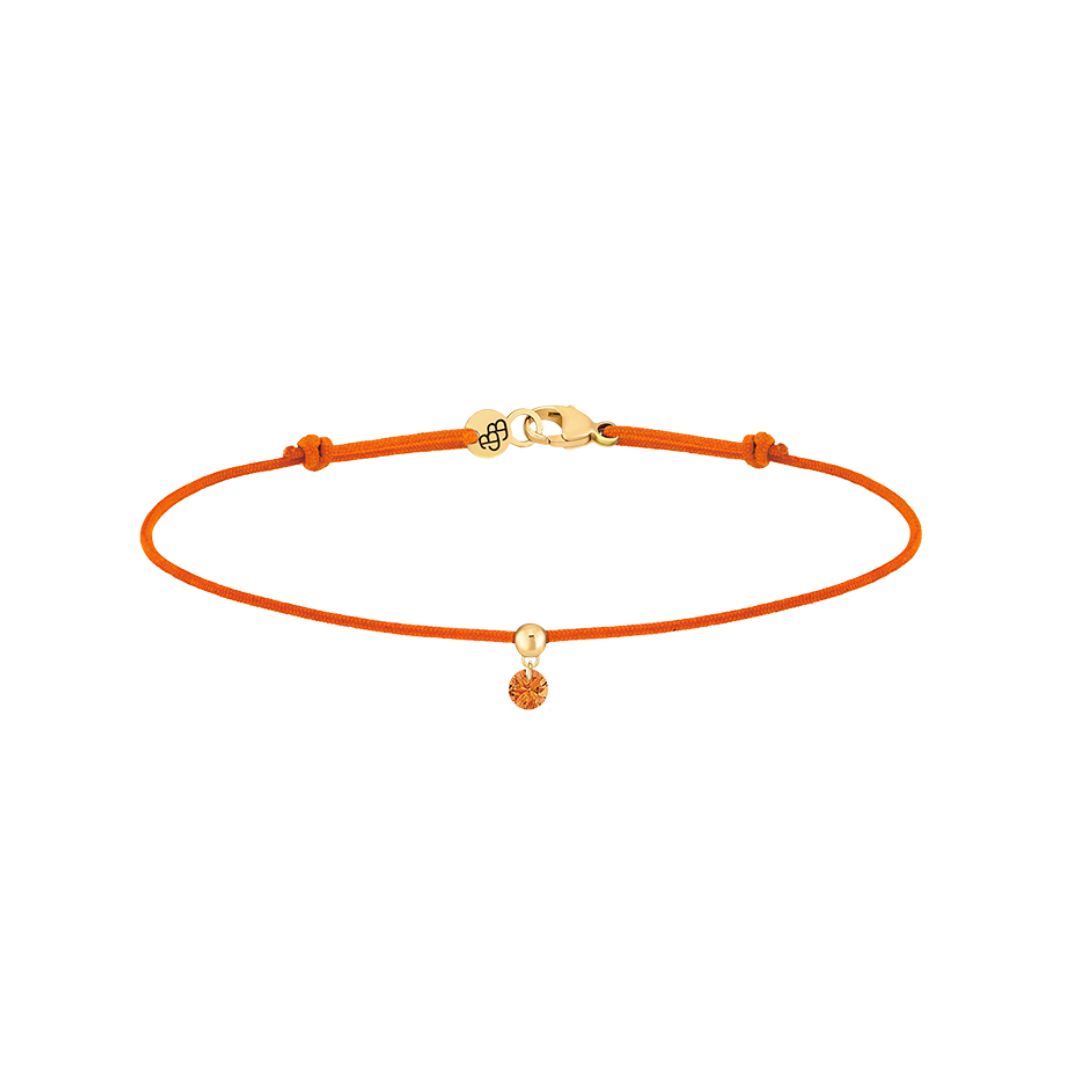 bracelet cordon bb orange, saphir orange, or jaune