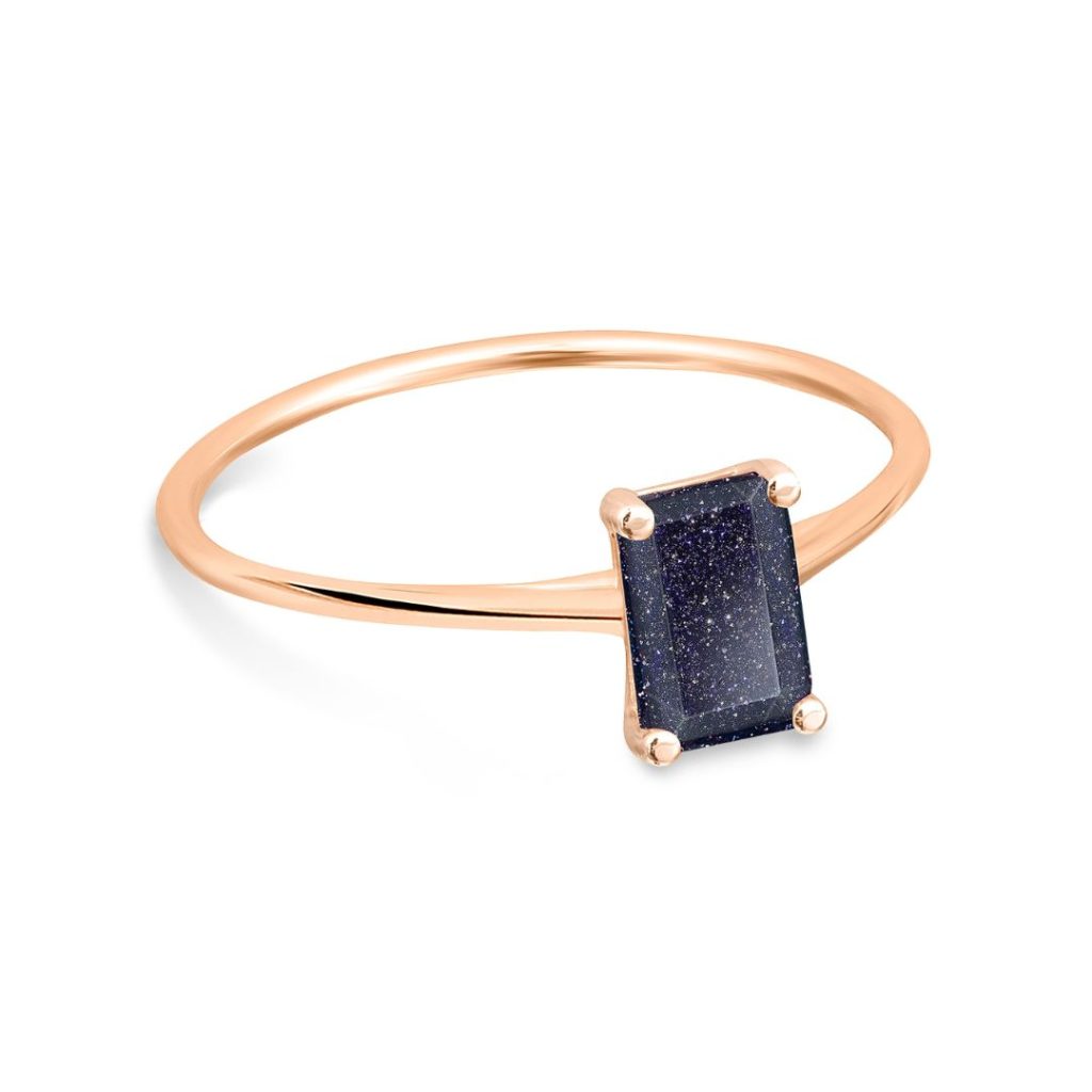 bague mini midnight blue sandstone, or rose