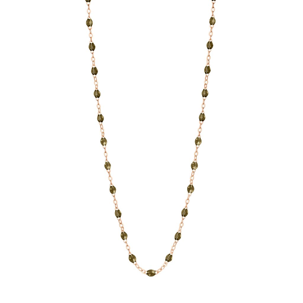 collier kaki classique gigi, or rose, 42 cm