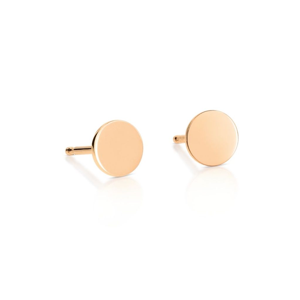 puces d'oreilles mini ever disc, or rose