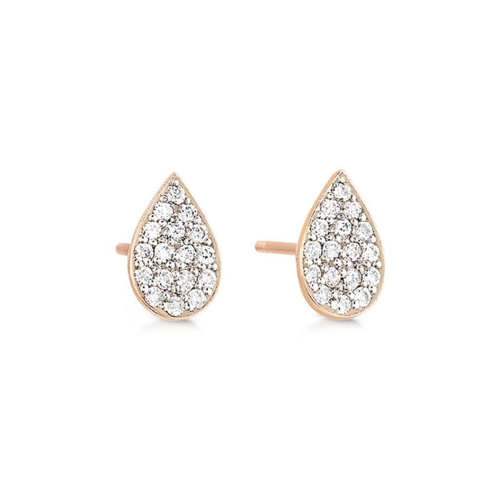 puces d'oreilles bliss diamond, or rose