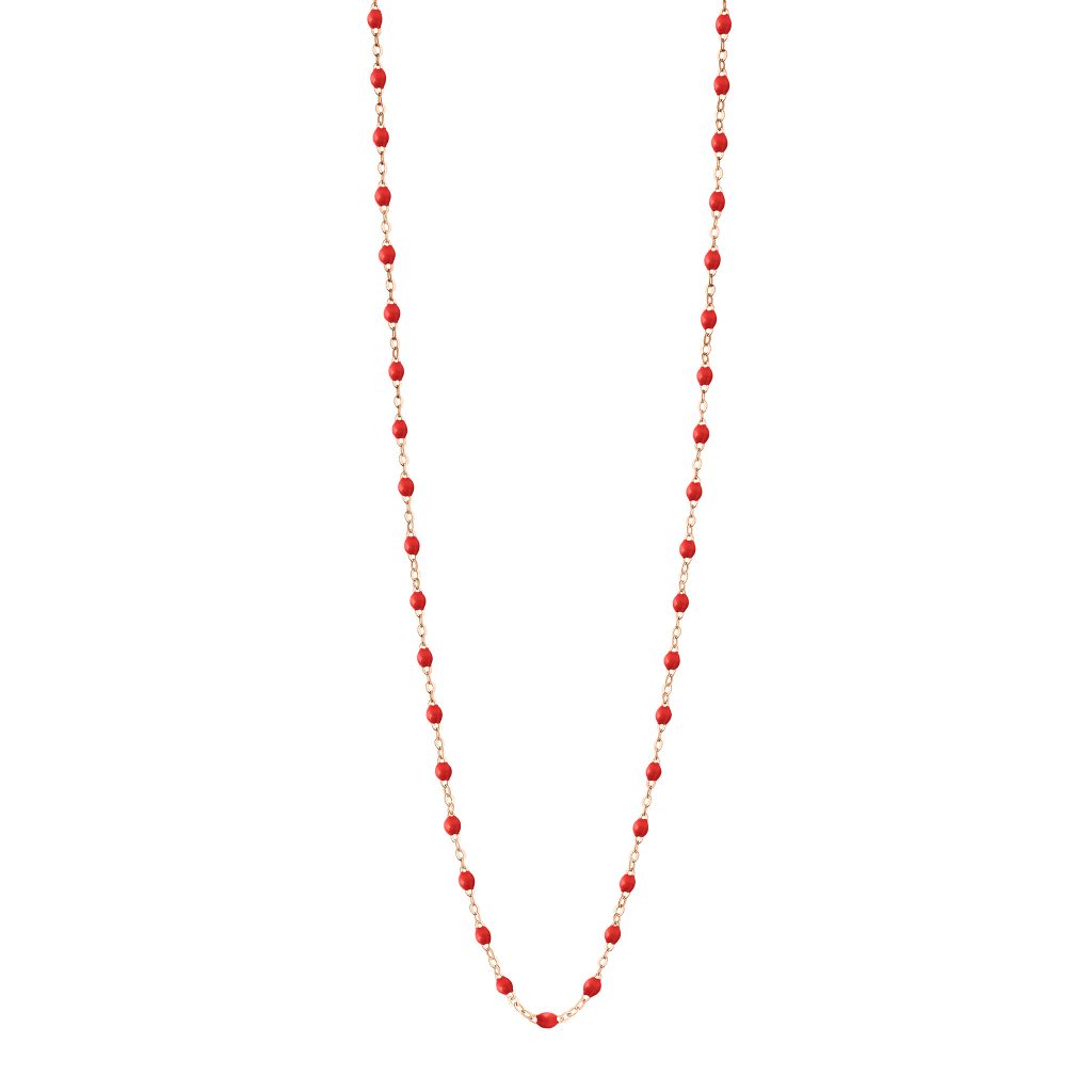sautoir coquelicot classique gigi, or rose, 86 cm