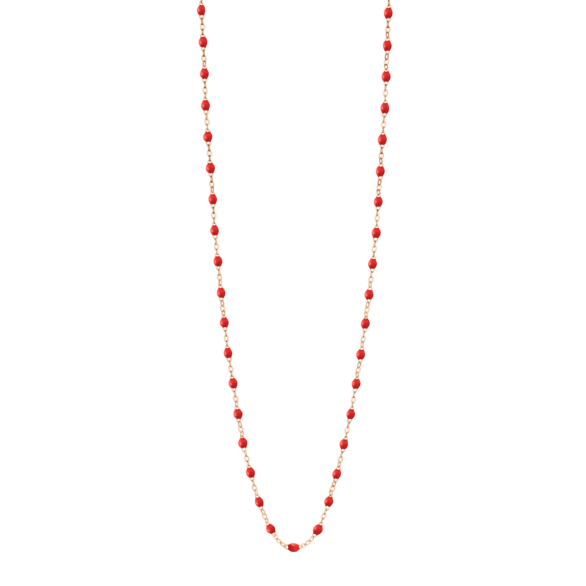 sautoir coquelicot classique gigi, or rose, 86 cm