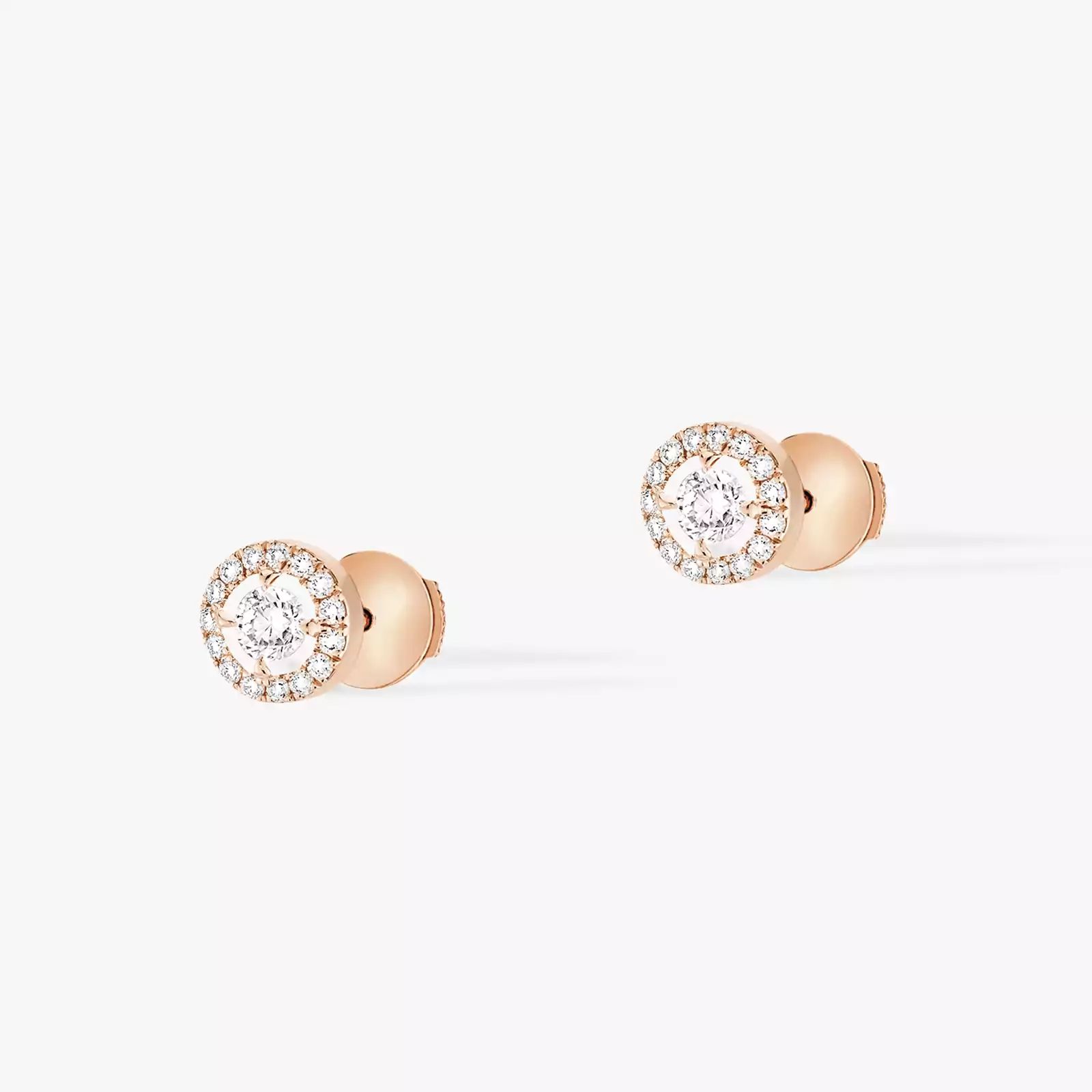 boucles d'oreilles joy diamants ronds, or rose