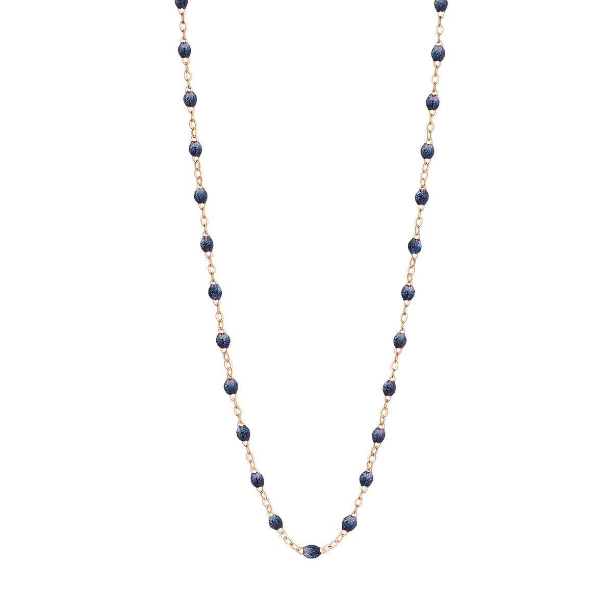 collier bleu nuit classique gigi, or rose, 42 cm