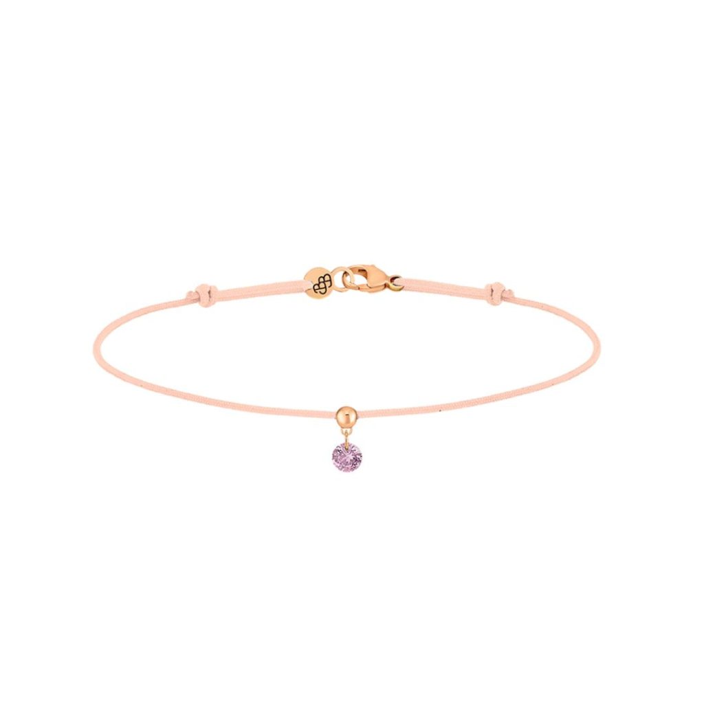 bracelet cordon bb nude, saphir rose, or rose