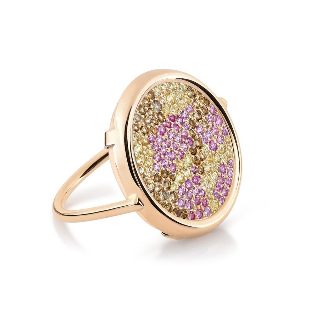 bague disc ring cocktail, or rose, t 54