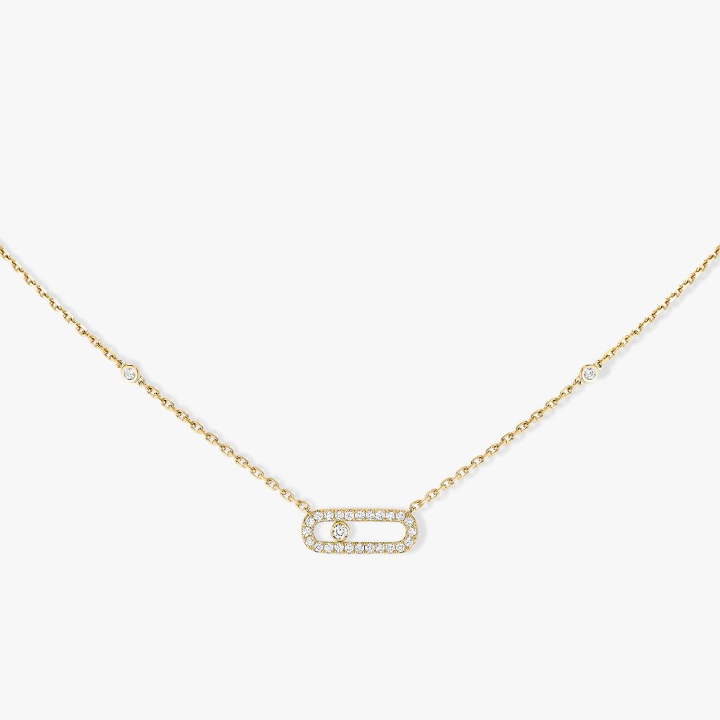 collier move uno pavé, or jaune