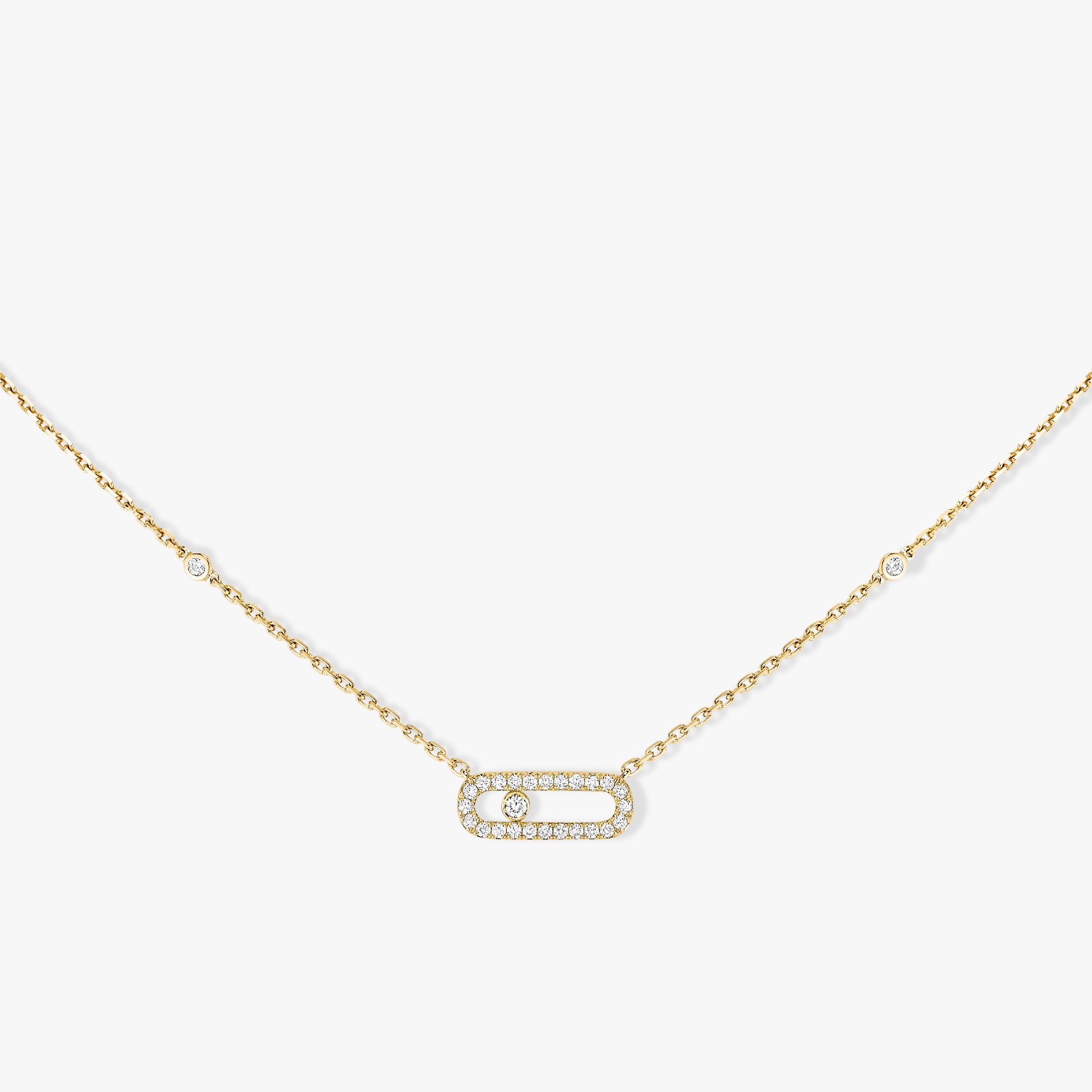 collier move uno pavé, or jaune