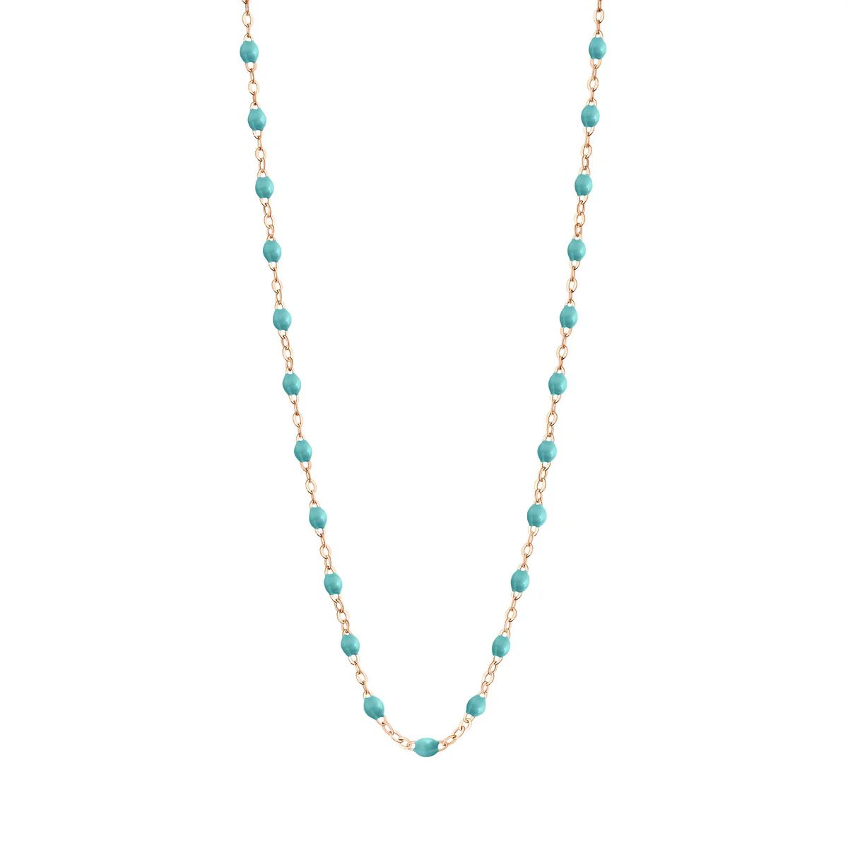 collier turquoise vert classique gigi, or rose, 50 cm
