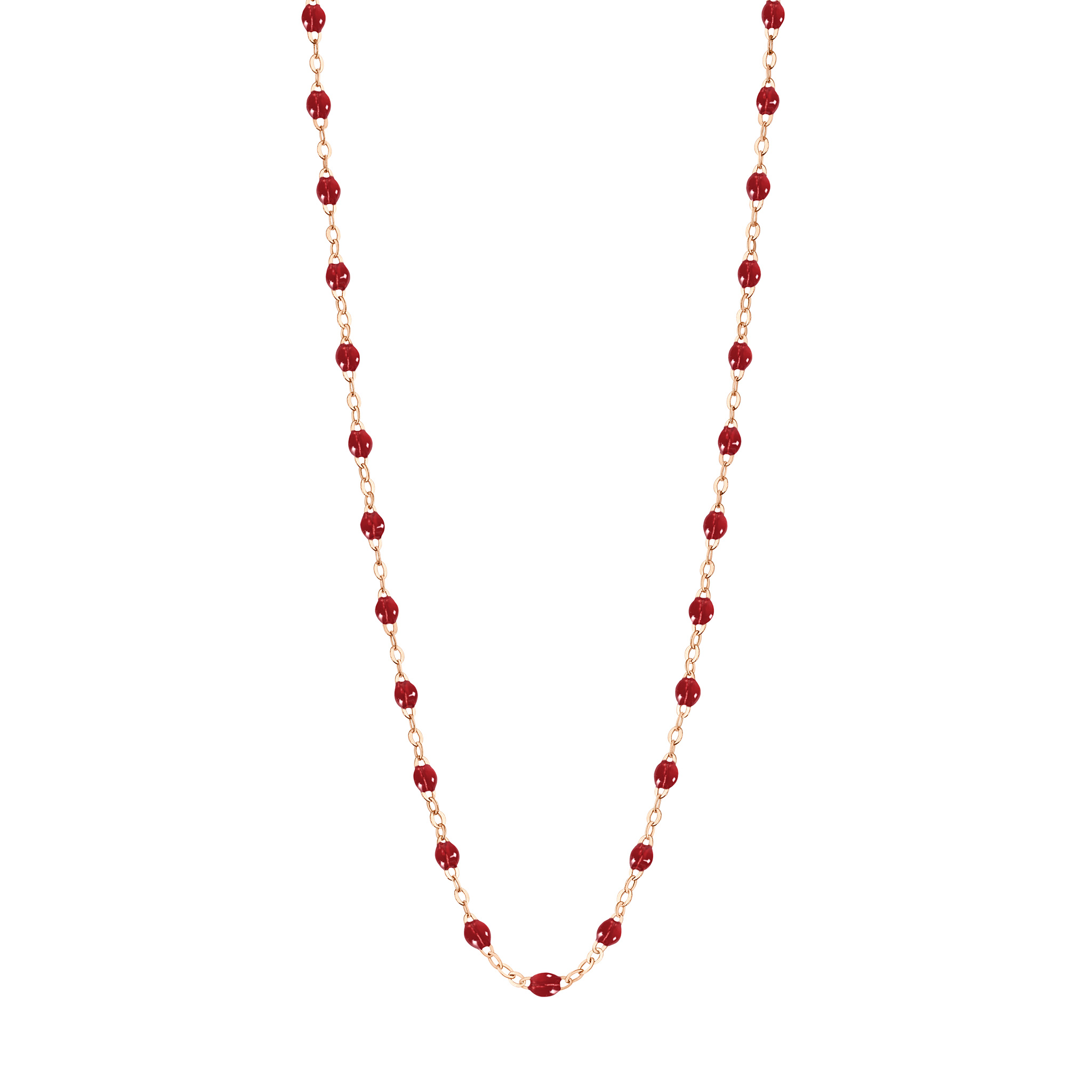 collier rouge classique gigi, or rose, 42 cm
