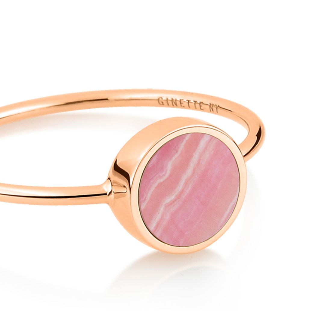 bague mini ever disc rhodochrosite, or rose, t 54