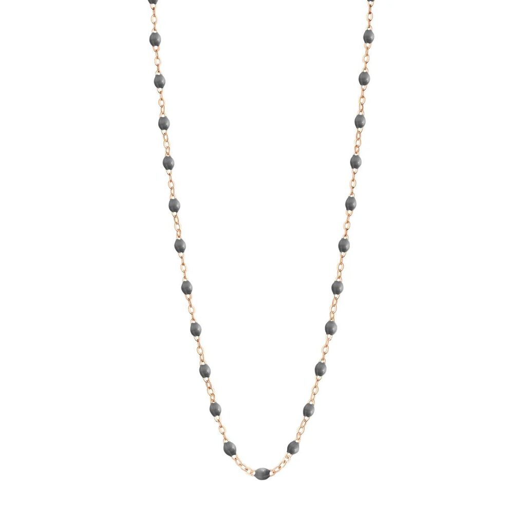 collier gris foncé classique gigi, or rose, 50 cm