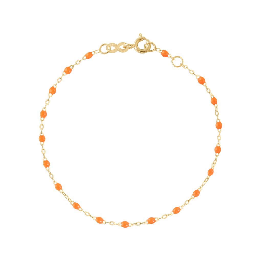 bracelet orange fluo classique gigi, or jaune, 17 cm