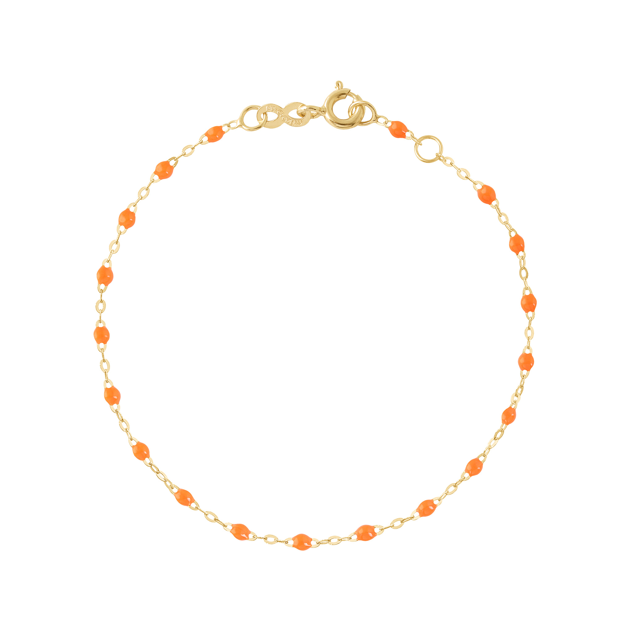 bracelet orange fluo classique gigi, or jaune, 17 cm