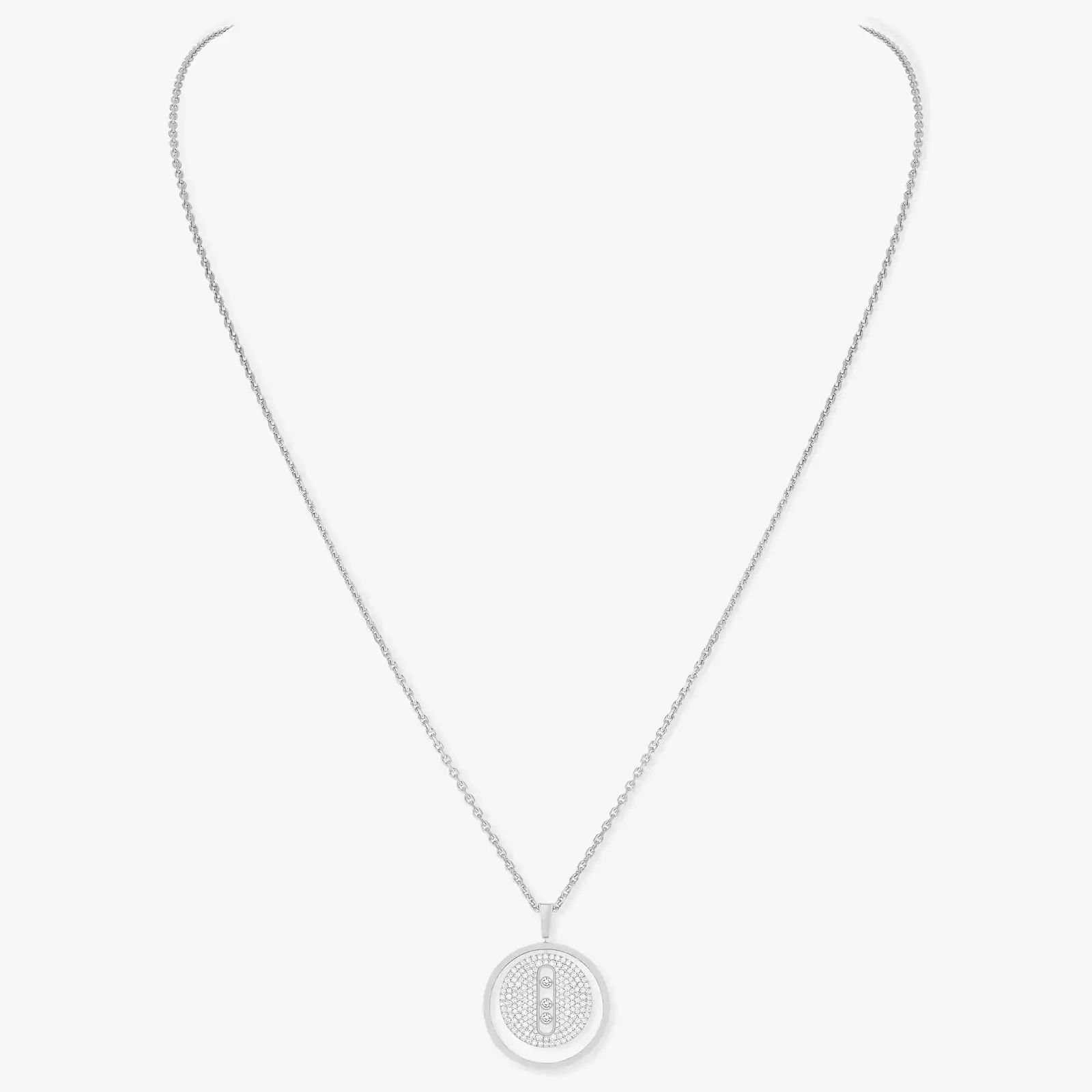 collier lucky move mm pavé, or blanc