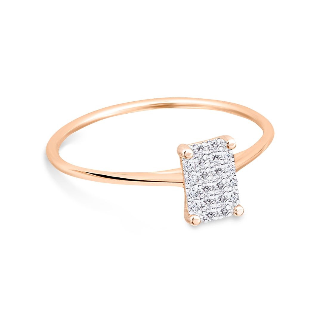 bague mini diamond midnight, or rose, t 53