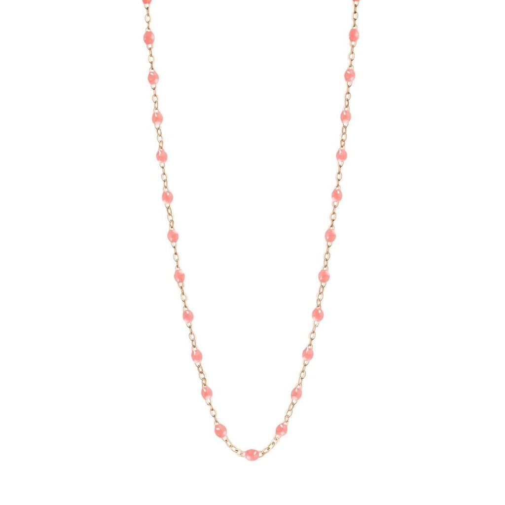 collier fuchsia classique gigi, or rose, 42 cm
