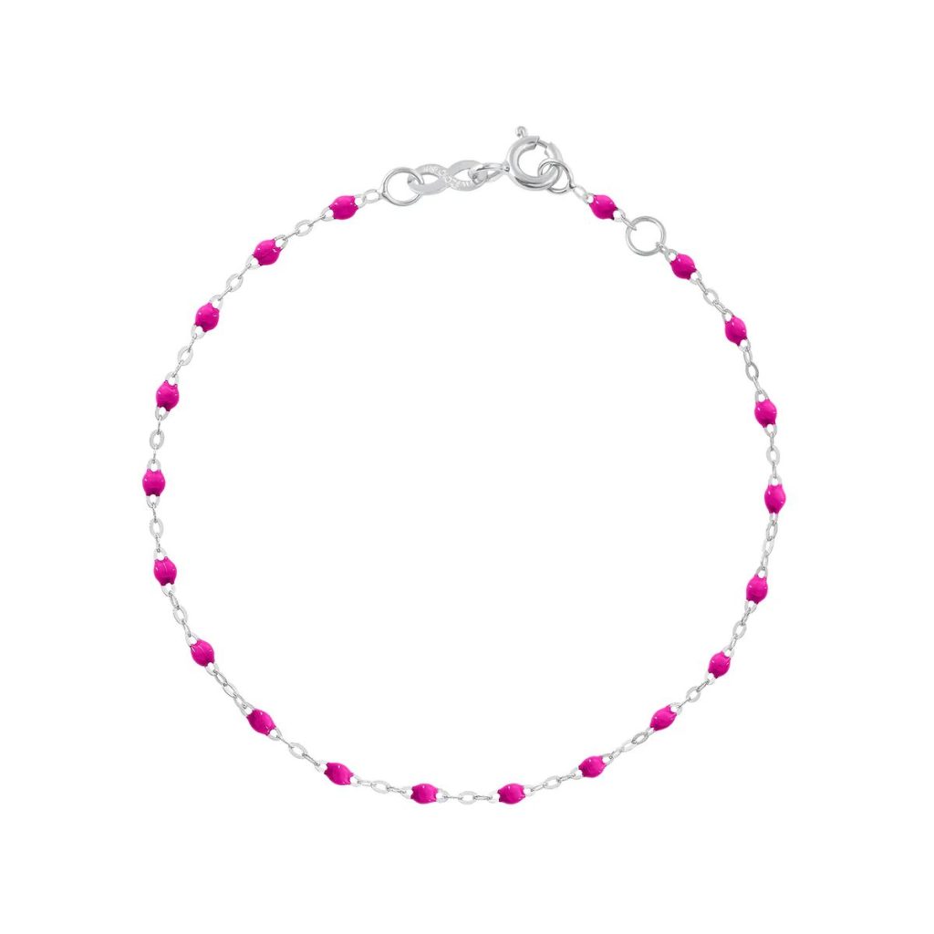 bracelet bonbon classique gigi, or blanc, 17 cm.