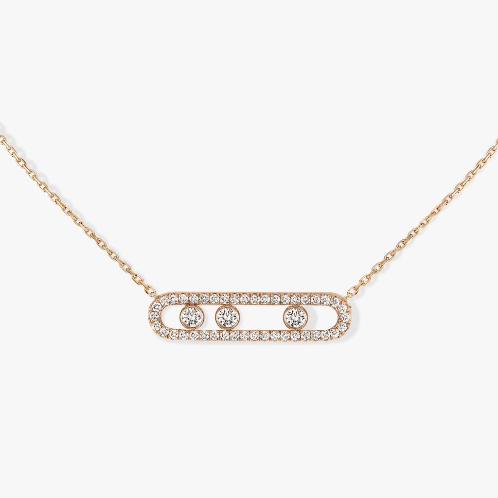 collier move pavé, or rose