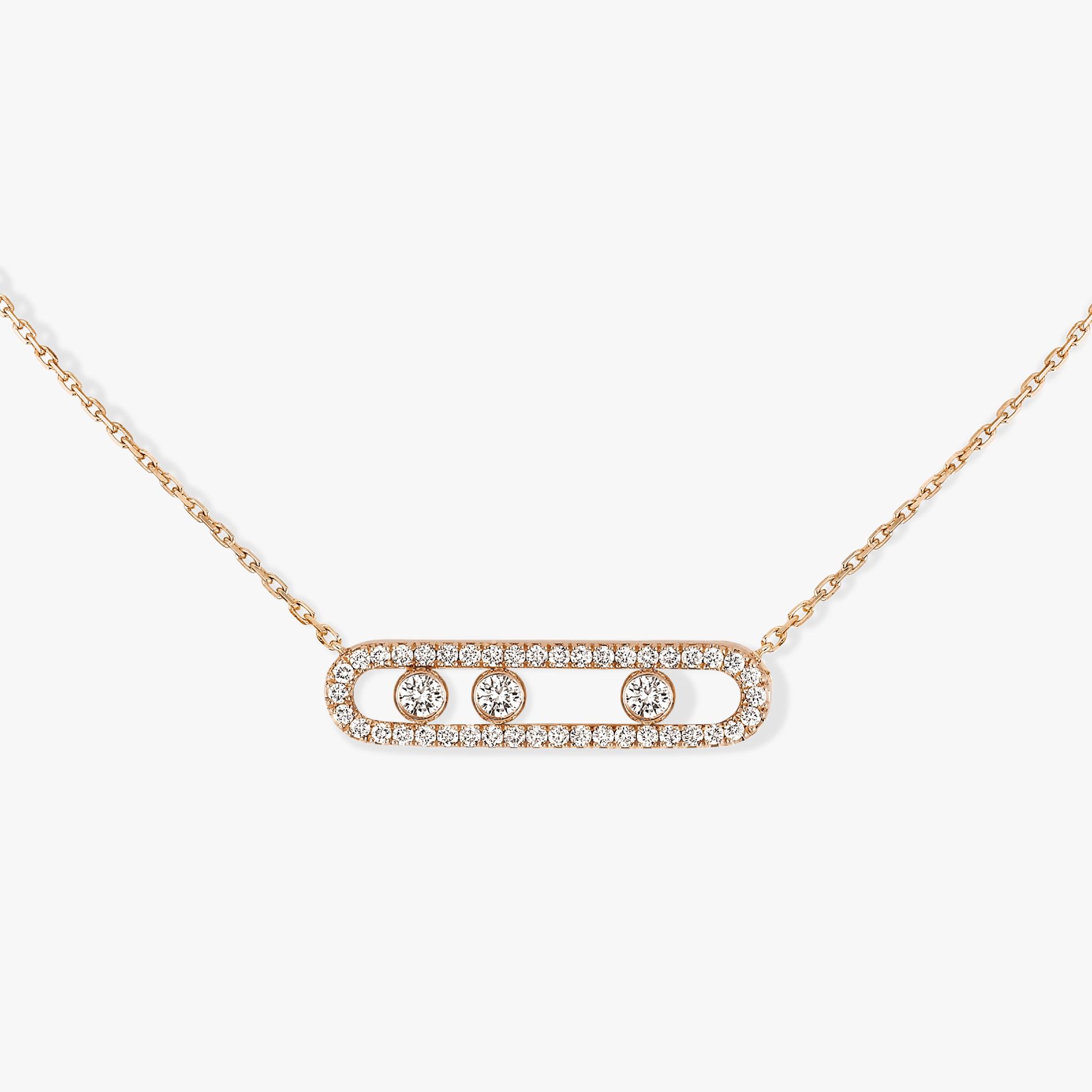 collier move pavé, or rose