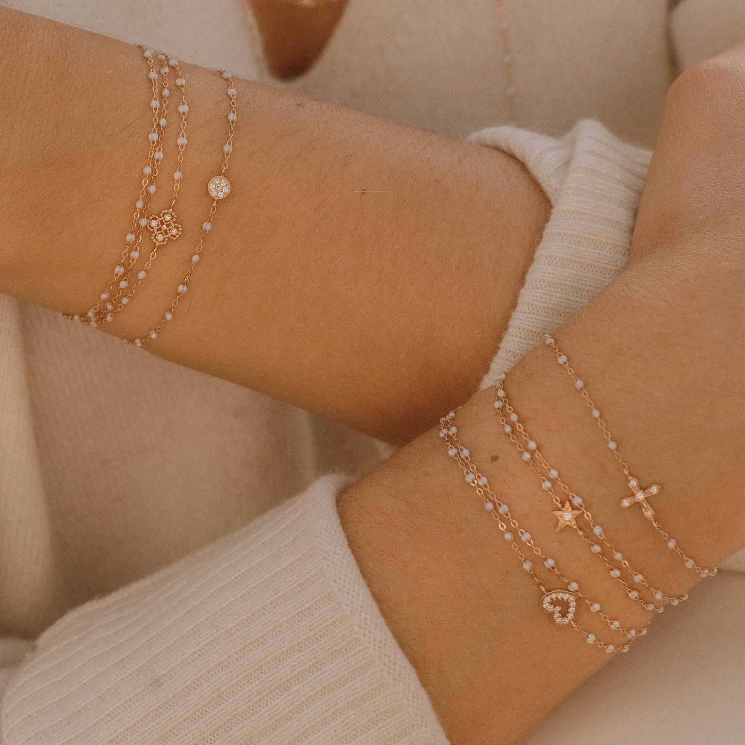 bracelet opale lucky trèfle, diamants, or rose, 17 cm