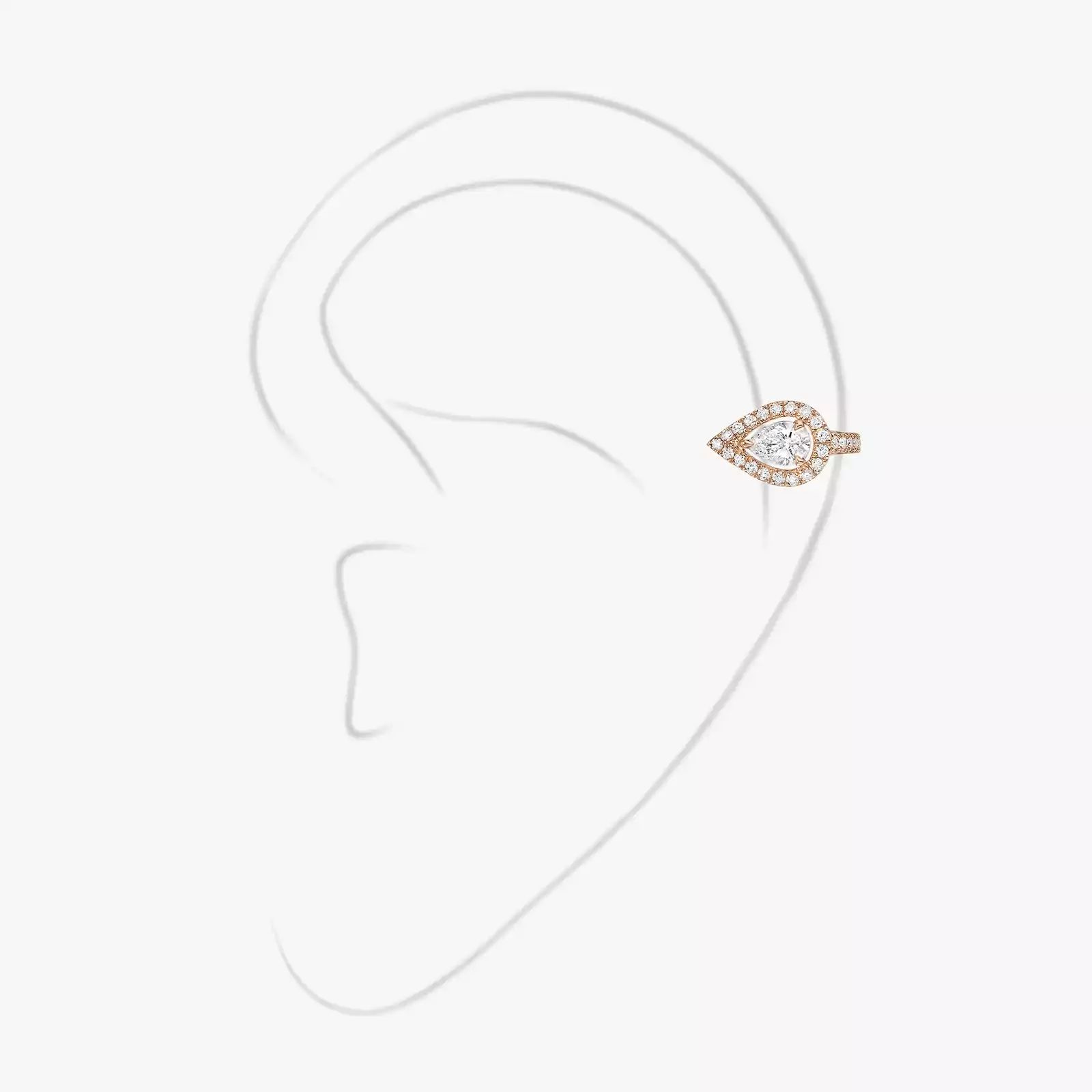 mono clip haut my twin diamant poire, or rose