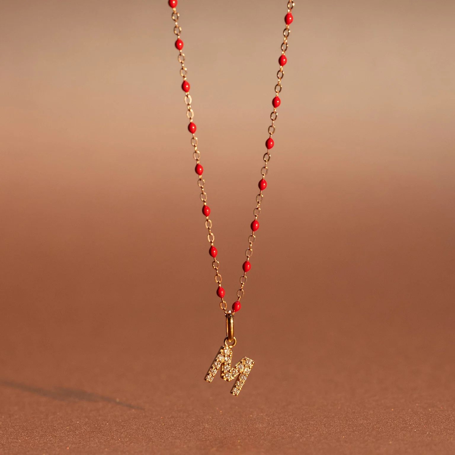 collier coquelicot classique gigi, or jaune, 42 cm