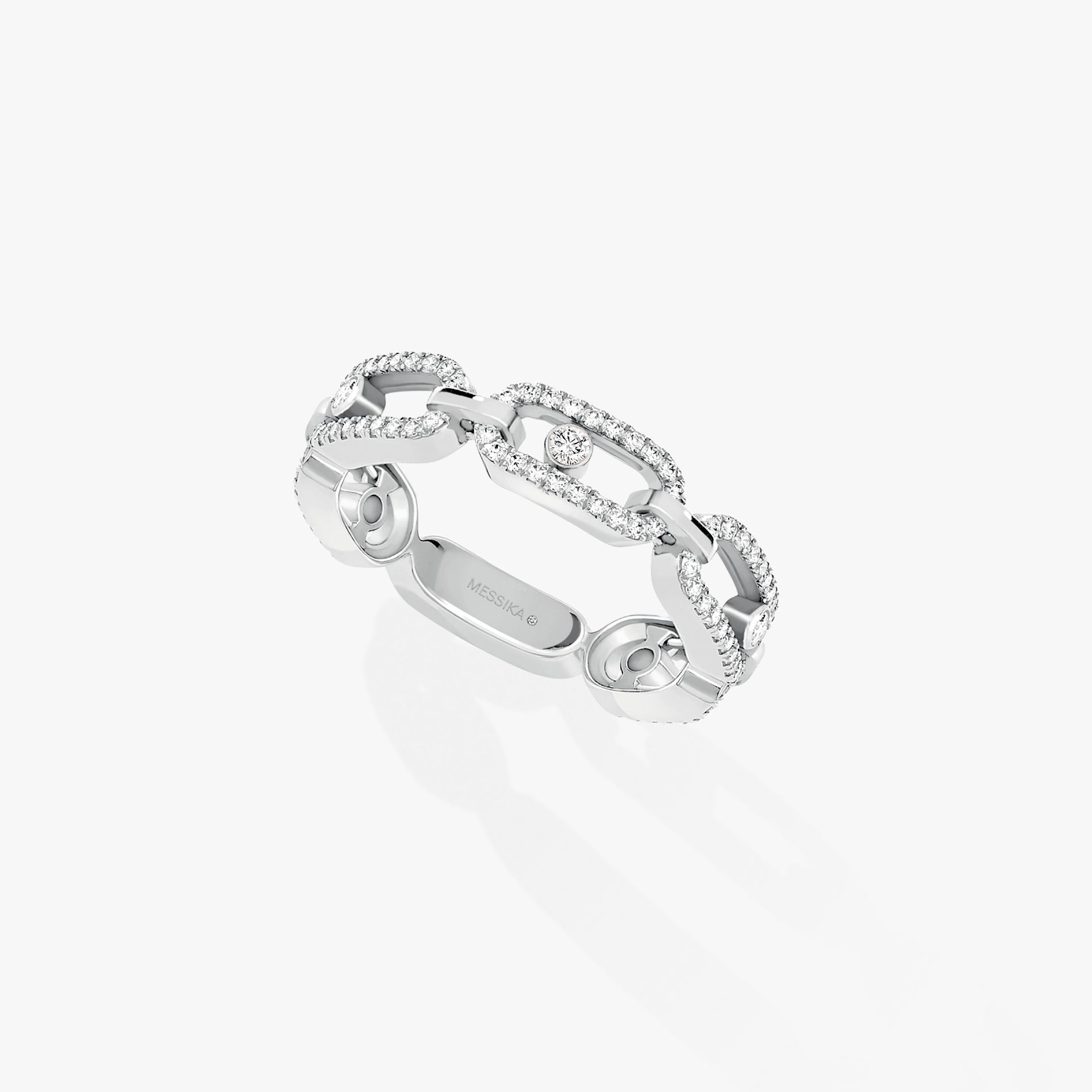 bague move link multi pavée, or blanc, t 54