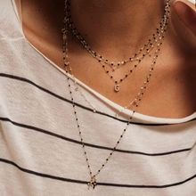 collier noir gigi suprême, or rose, 1 diamant, 42 cm