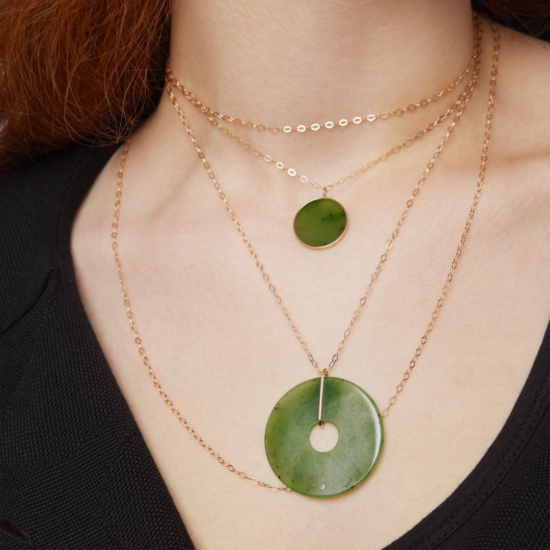 collier jumbo ever disc jade, or rose