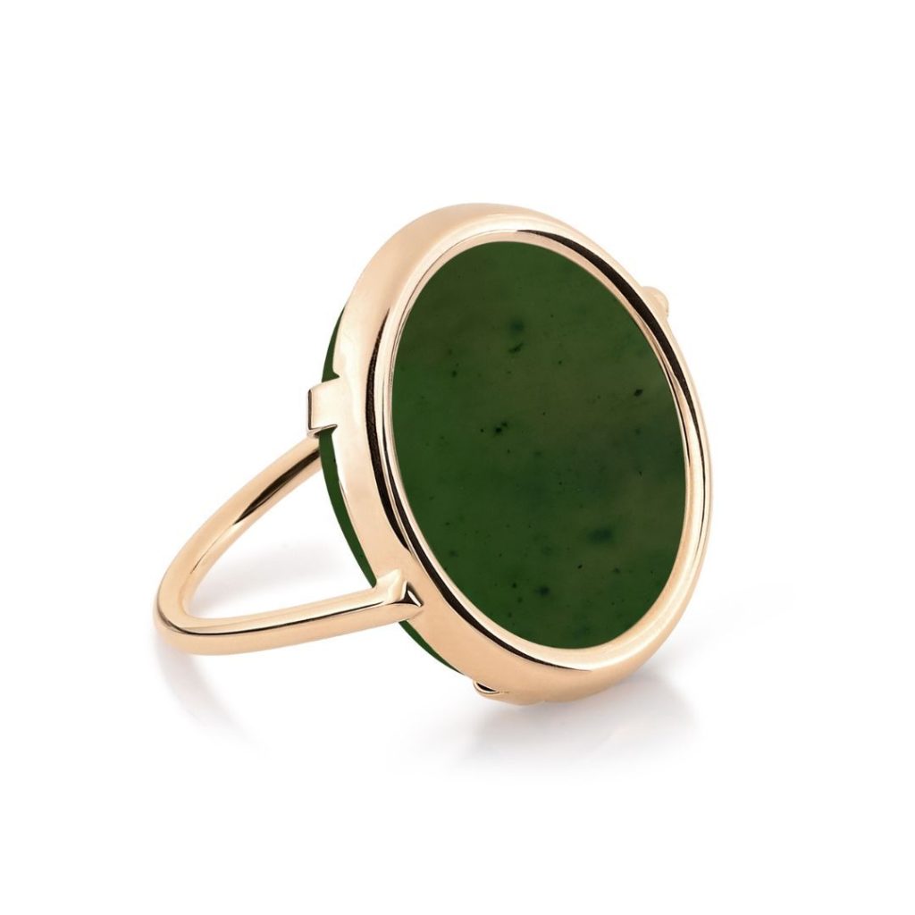 bague disc ring jade, or rose, t 54