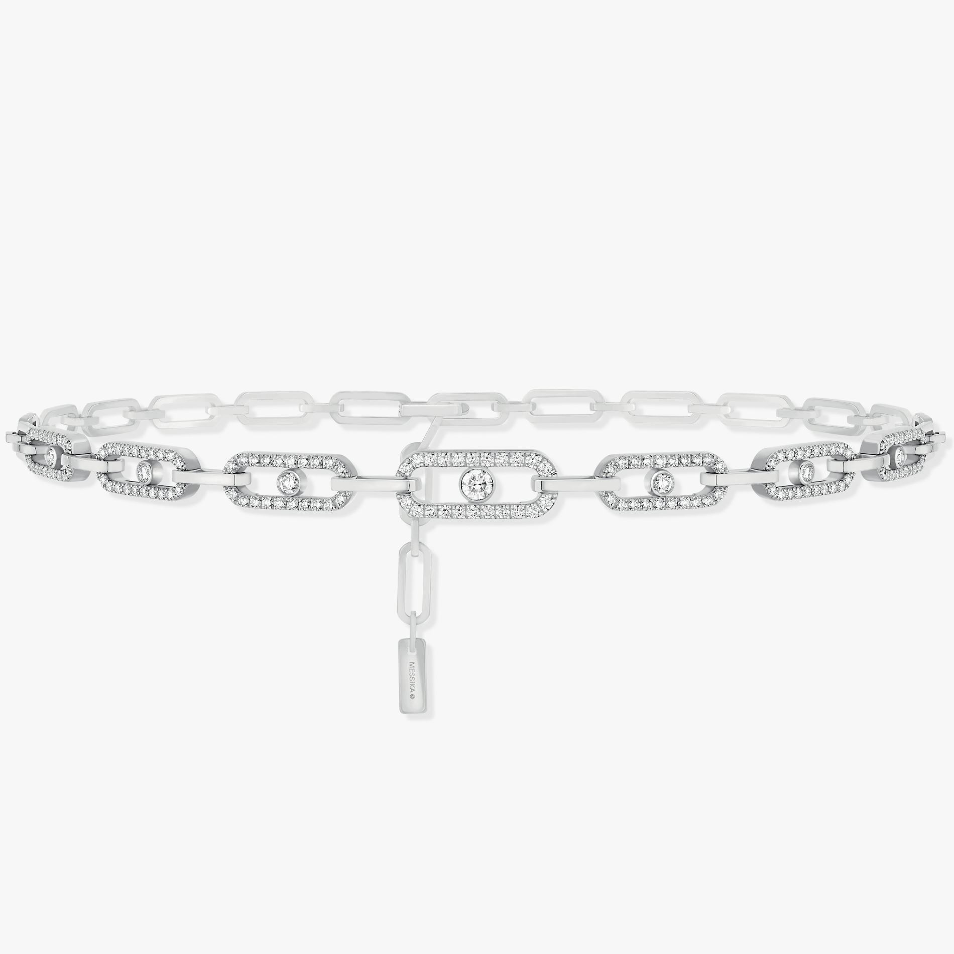 collier choker move link multi, or blanc