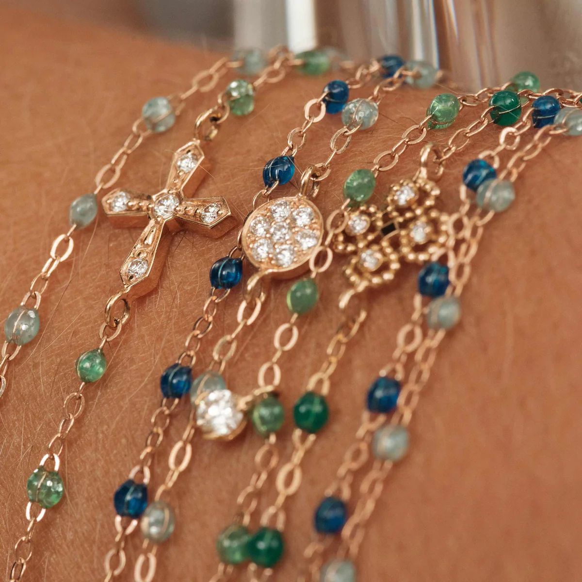 bracelet saphir classique gigi, or rose, 19 cm