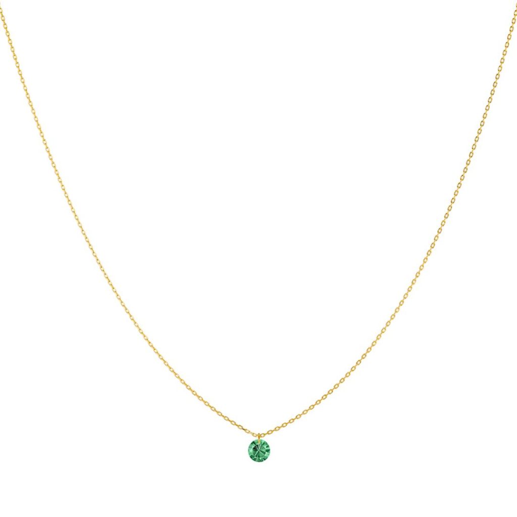 collier confetti émeraude, or jaune