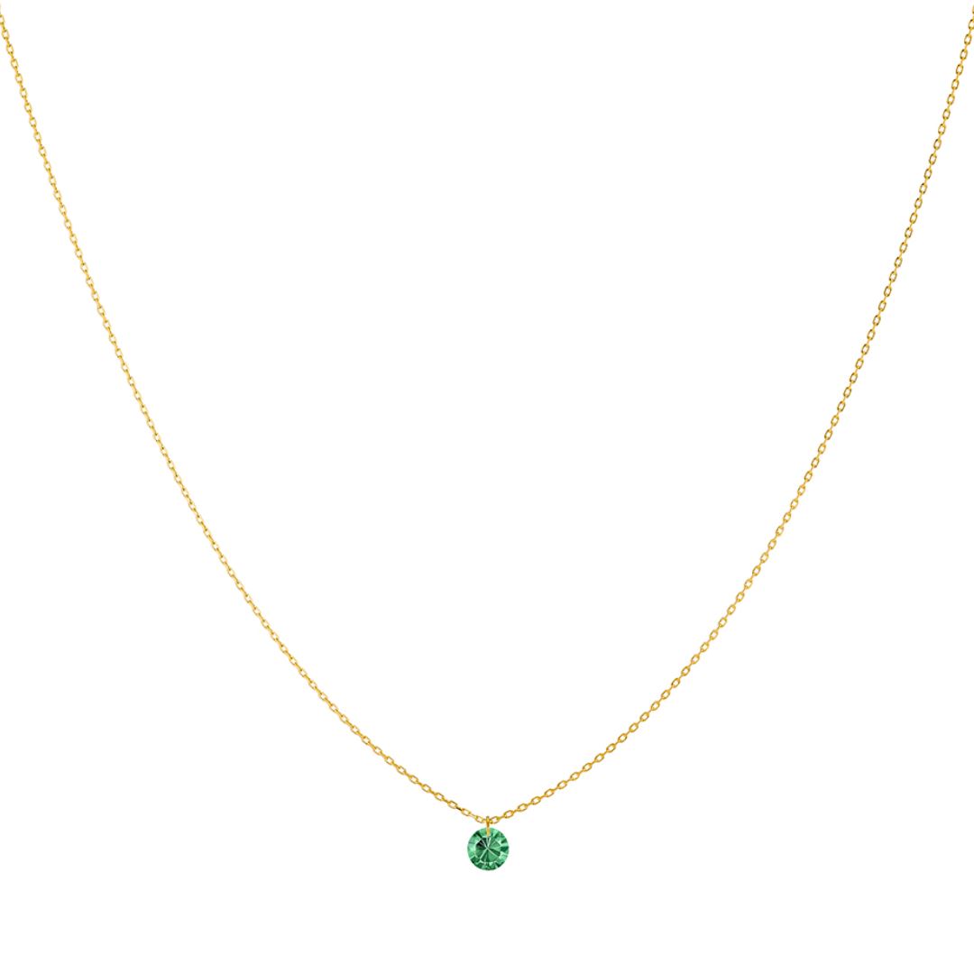 collier confetti émeraude, or jaune