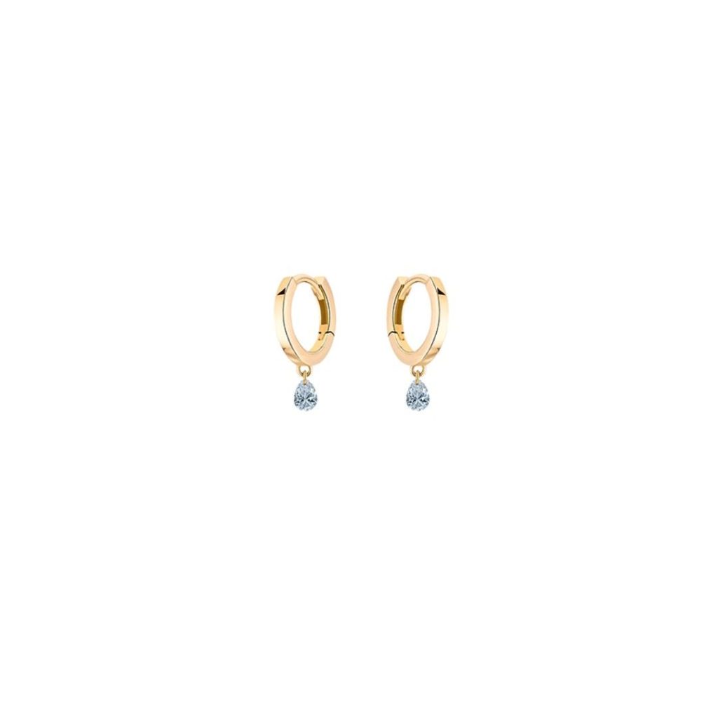 mini créoles 360° diamants taille poire, or jaune