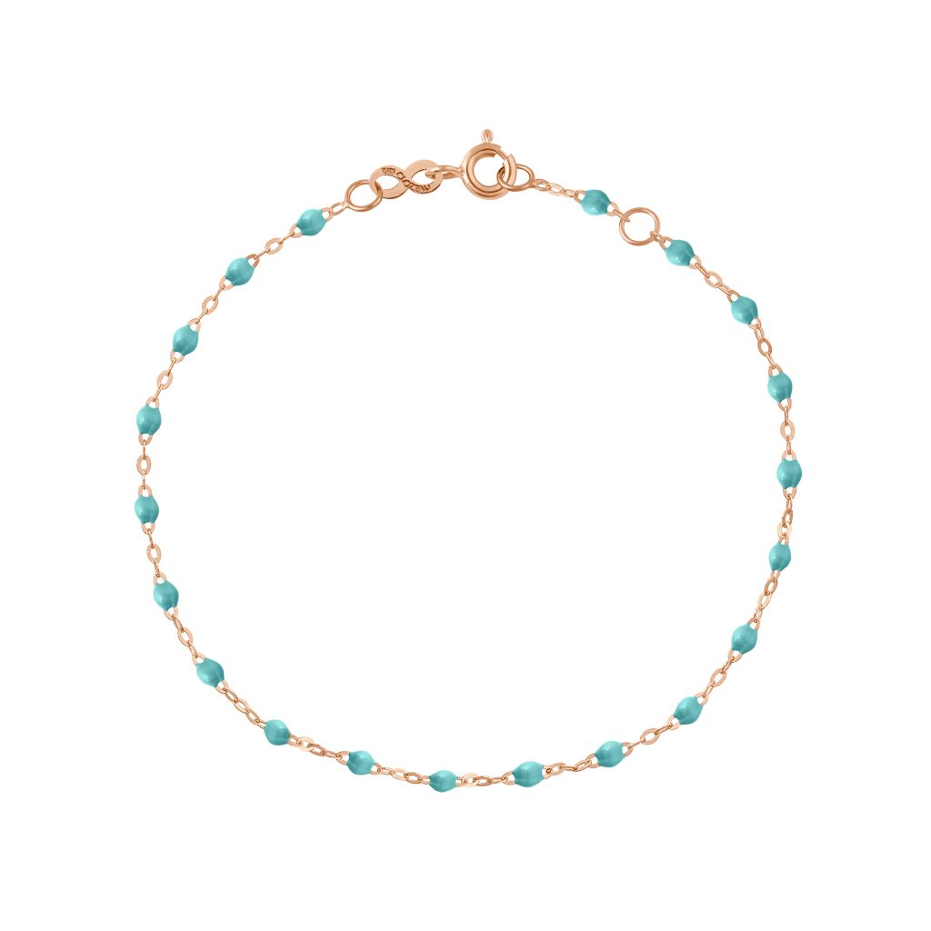 bracelet turquoise vert classique gigi, or rose, 17 cm