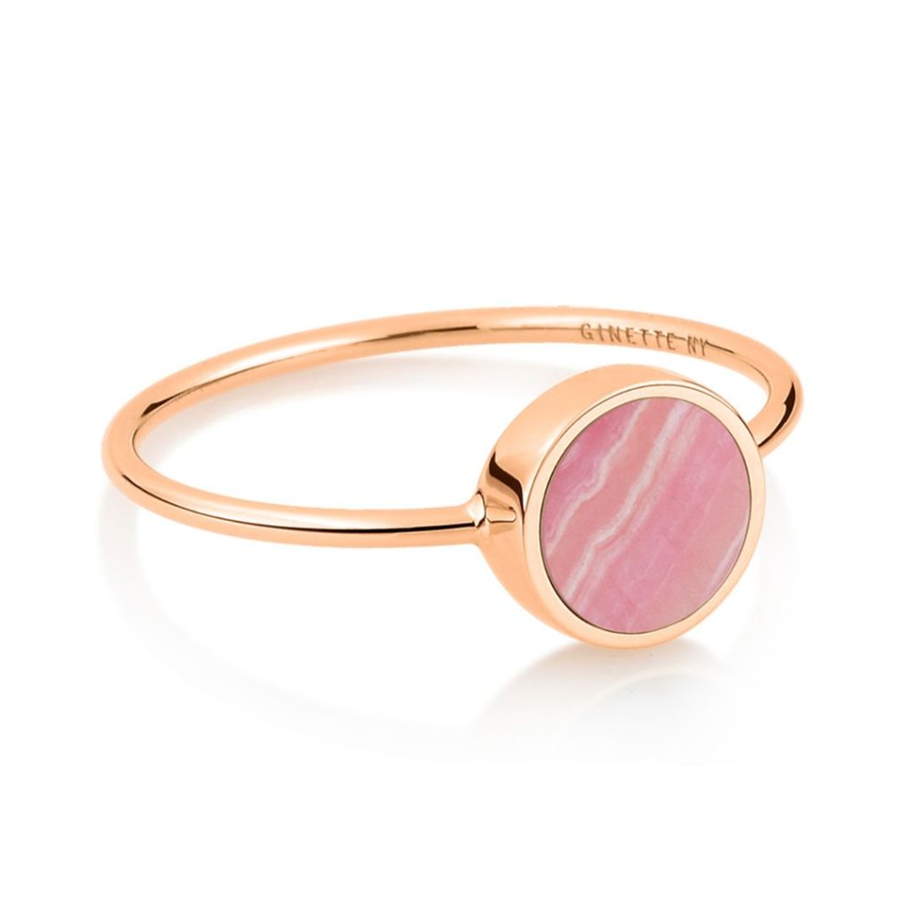 bague mini ever disc rhodochrosite, or rose, t 54