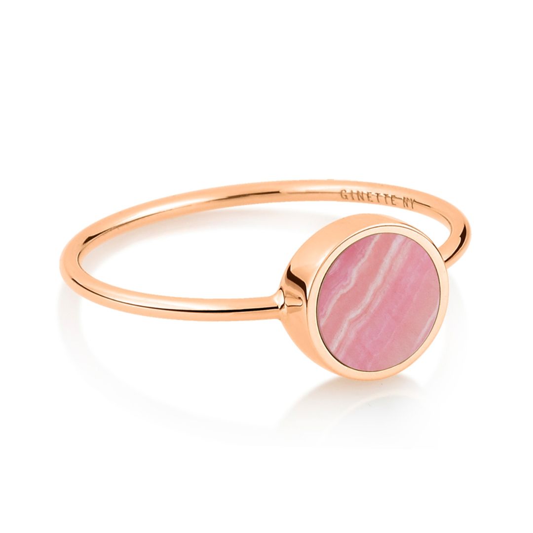bague mini ever disc rhodochrosite, or rose, t 54