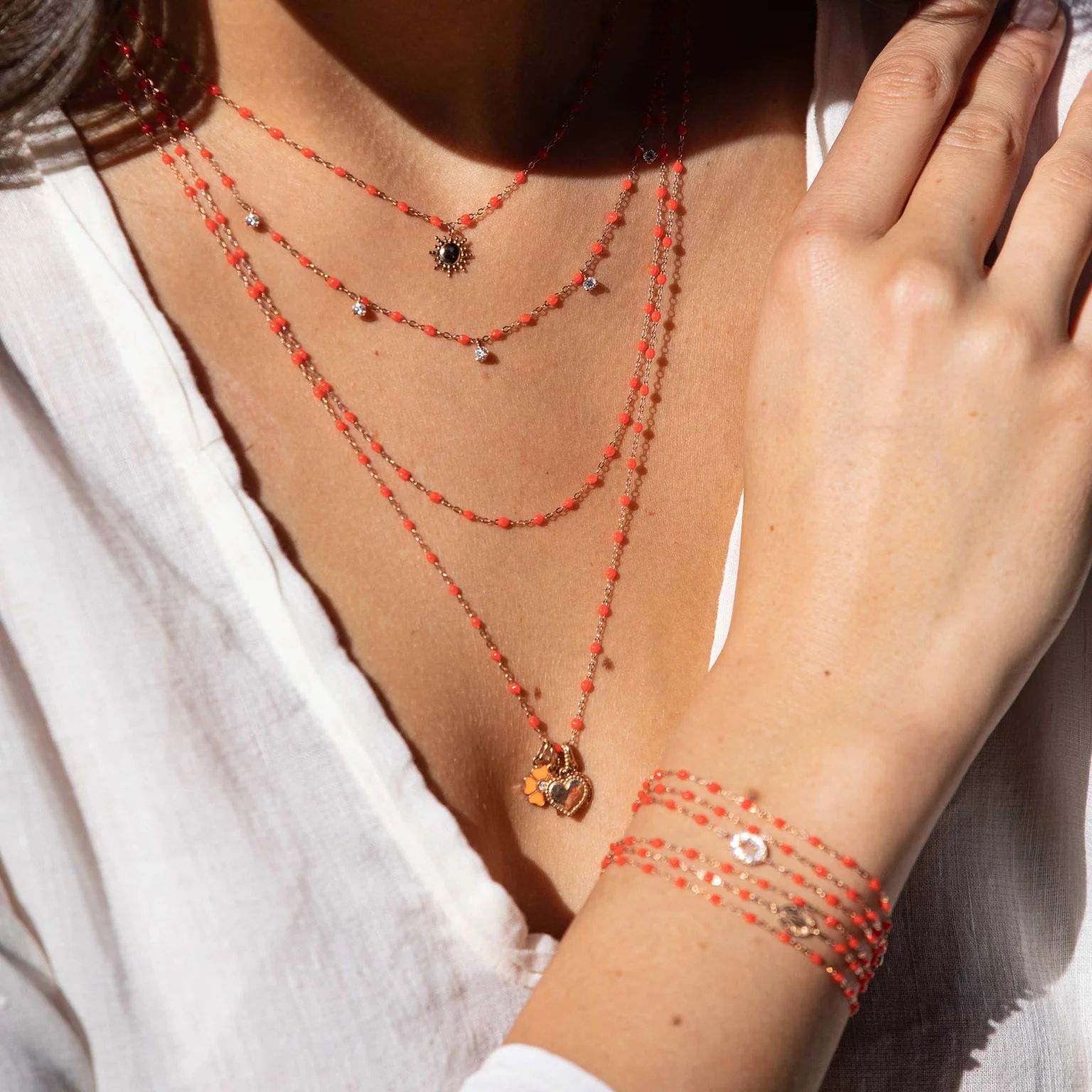 bracelet corail classique gigi, or rose, 19 cm