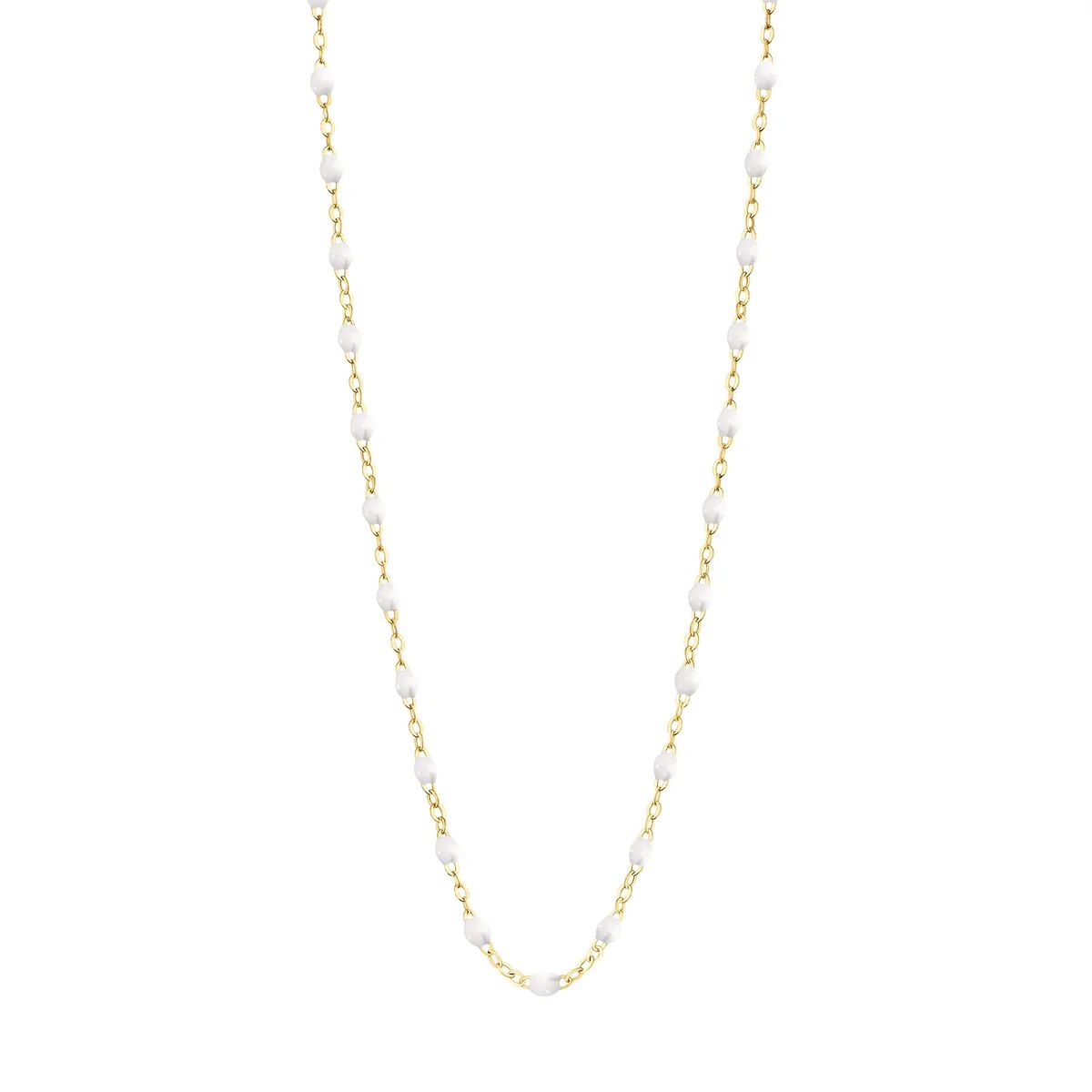 collier blanc classique gigi, or jaune, 50 cm