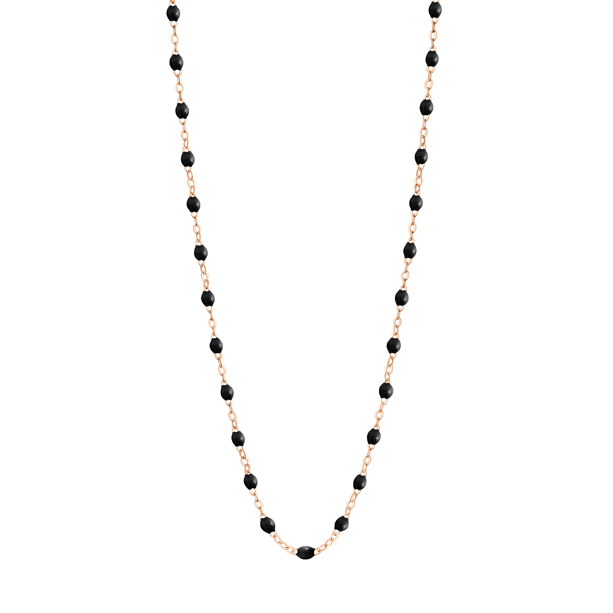 collier noir classique gigi, or rose, 42 cm