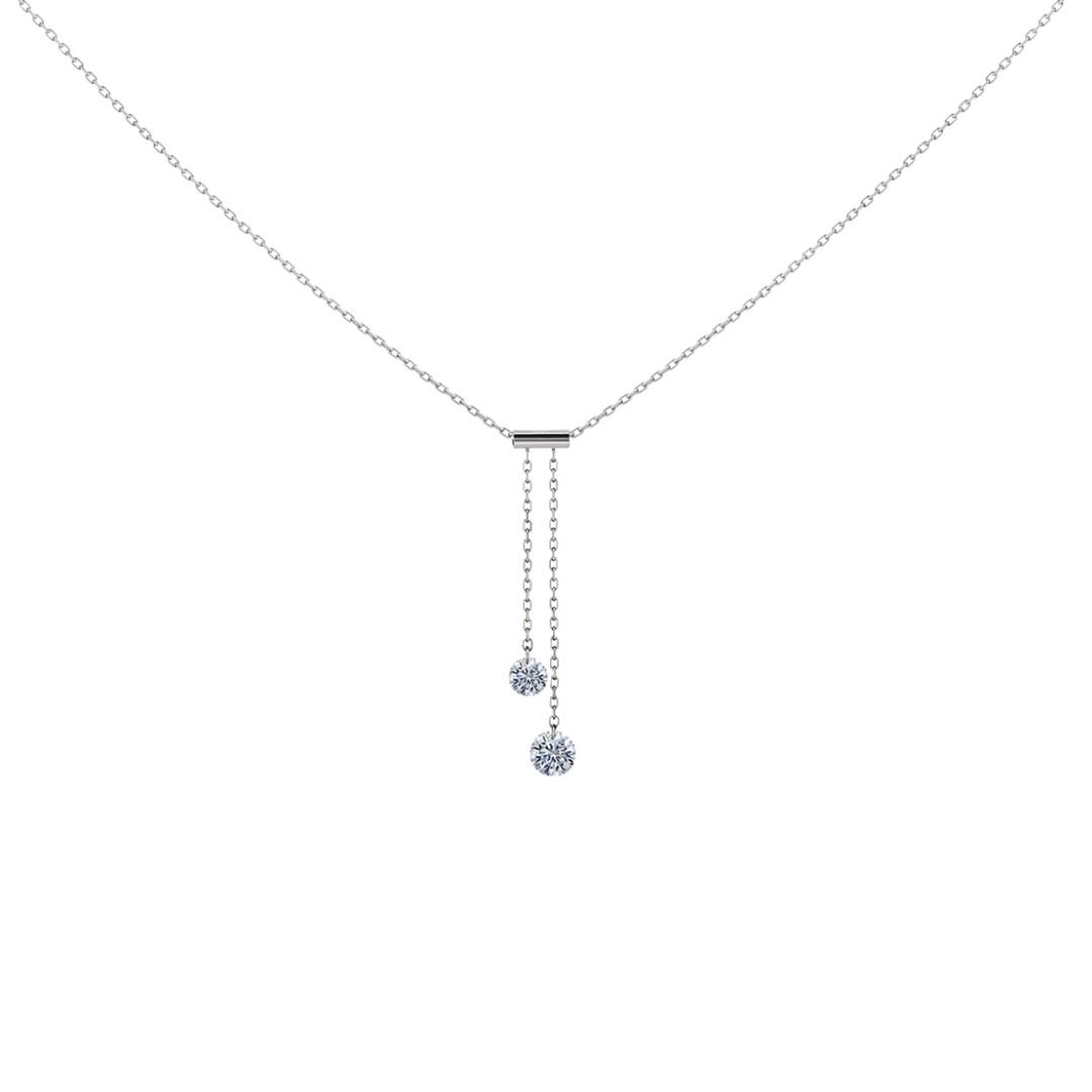 collier 360° cravate, or blanc