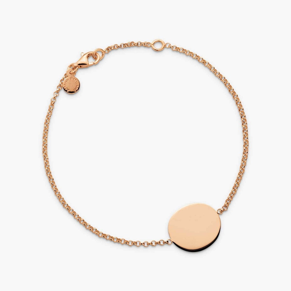 gourmette bébé galet unie, or rose