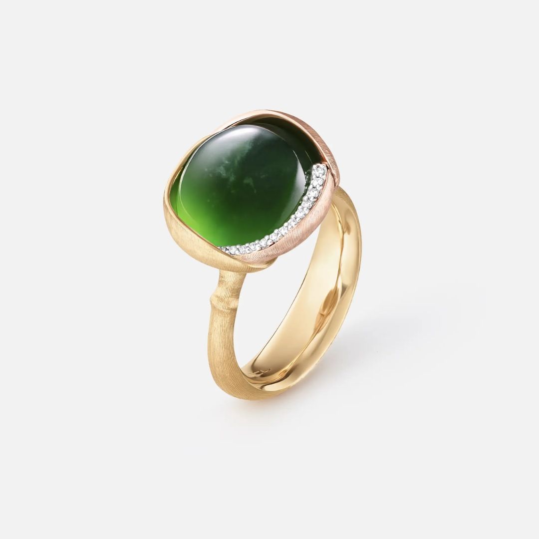 bague lotus 3 serpentine, or jaune et or rose, t 55