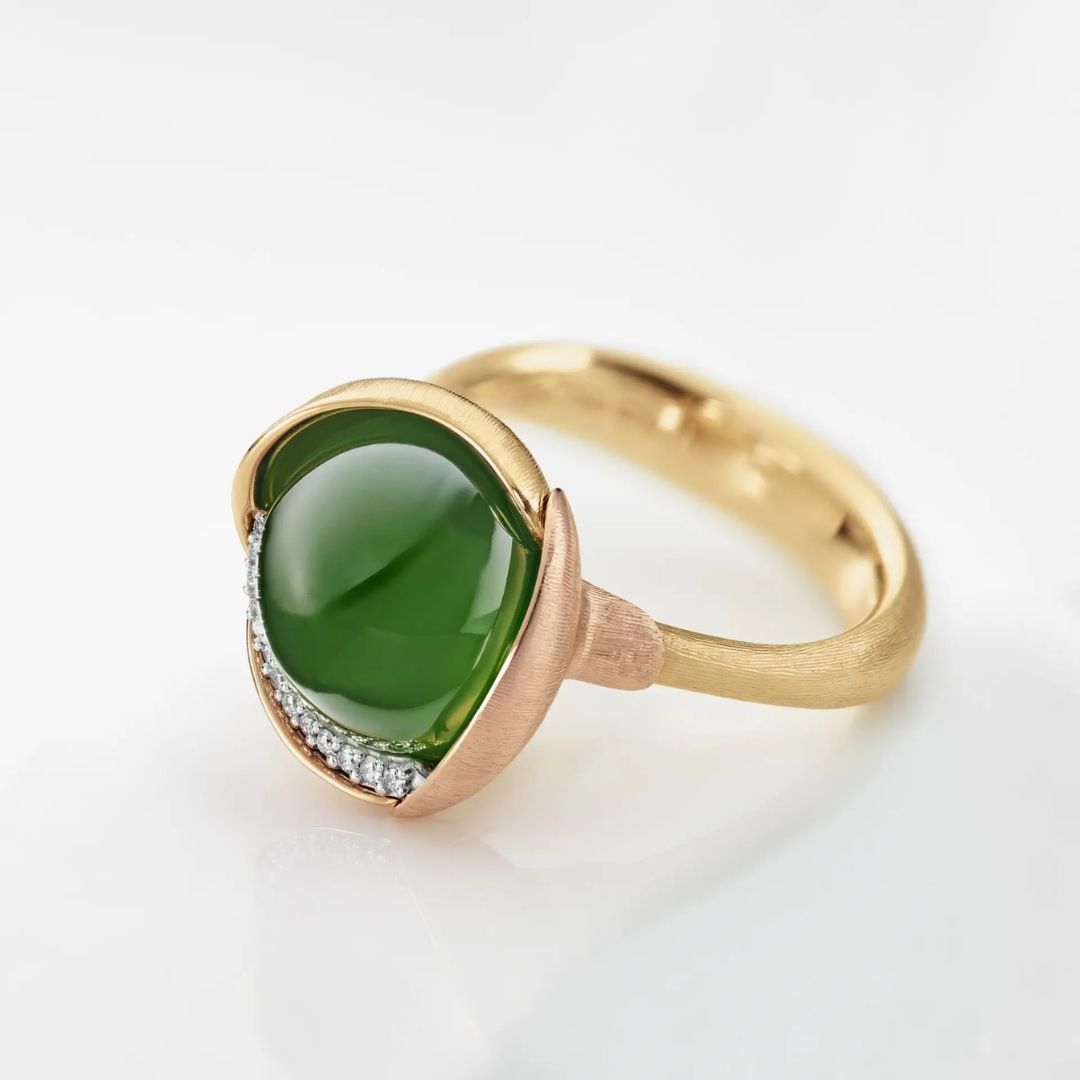 bague lotus 3 serpentine, or jaune et or rose, t 55