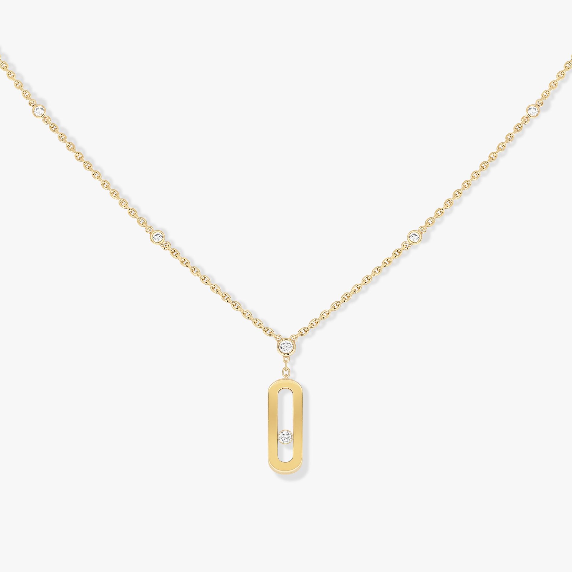 collier long move uno, or jaune