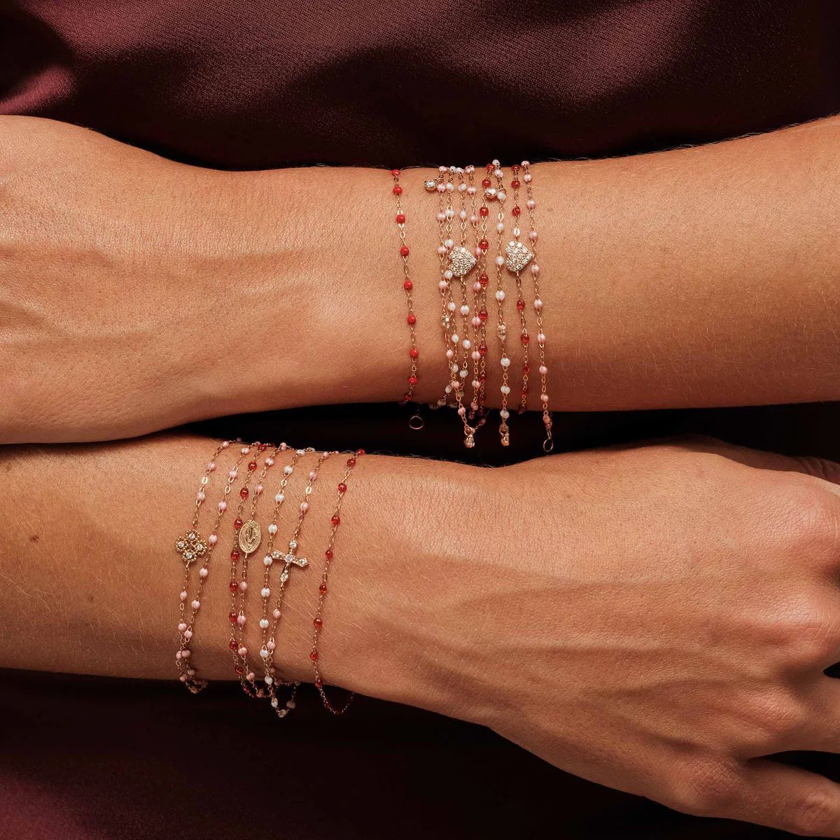 bracelet coquelicot classique gigi, or rose, 17 cm